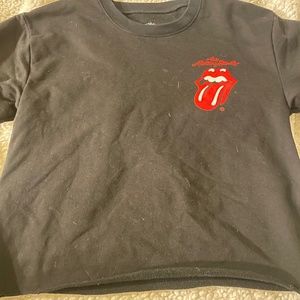 rolling stones crop sweatshirt